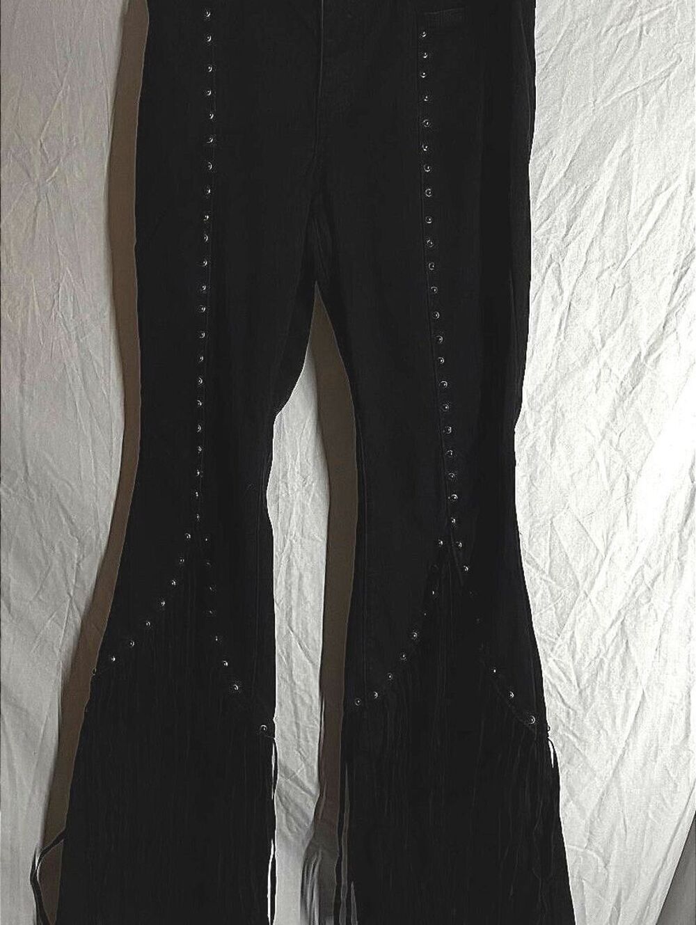 Idyllwind by Miranda Lambert Black Flared Fringe Jeans with Studded Detail 10w